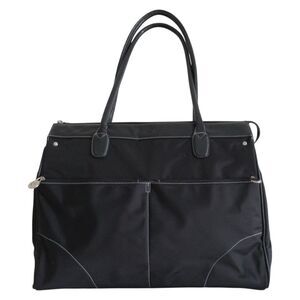 Chelsey Henry Large Black Tote with Kiwi Green Interior